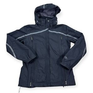 Columbia Jacket Women's L Black Titanium Hooded Omni Tech Hiking Outdoors